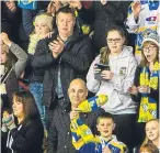  ??  ?? Fife Flyers fans watch their side take on Edinburgh Capitals today. Picture: Steve Macdougall.