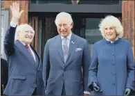  ?? PICTURE: PA WIRE ?? WELCOME: The Prince of Wales and the Duchess of Cornwall together with Irish President Michael D Higgins in Liverpool.