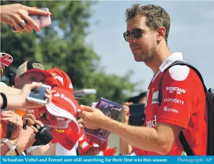  ??  ?? Sebastian Vettel and Ferrari asre still searching for their first win this season Photograph: AP