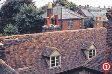  ??  ?? A view of Knotts Cottages, North Street, Ashford in 1970, taken from an upper floor at 22 North Street, looking over the rooftops towards the Lower High Street. The former Downtown Diner (now the Press Rooms) can be seen far right of the picture.