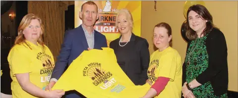  ??  ?? At the Courtown Darkness into Light launch in the Riverbank House Hotel were Geraldine Sheil, Colm Dunne, Electric Ireland; Cindy O’Connor, Pieta House; Joy Mulhall and Sinead Ronan Wells, Pieta House.