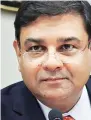  ??  ?? RBI GOVERNOR URJIT PATEL,