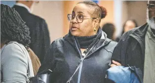  ?? JOHN MAHONEY ?? Fania Jean-charles, seen at the Montreal courthouse on Wednesday, worked as a provincial prison guard for a dozen years until her arrest in 2021 while she worked at Rivière-des-prairies Detention Centre.