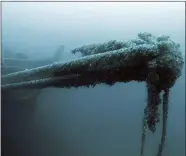  ?? ?? The bowsprit of the Ironton is seen in Lake Huron off Michigan’s east coast in a June 2021photo.