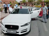  ?? PTI file ?? The red beacon seen atop Lok Sabha speaker Sumitra Mahajan’s official Jaguar car at Parliament house in New Delhi. —