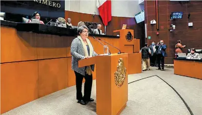  ?? ESPECIAL ?? La secretaria de Economía estuvo en el Senado.