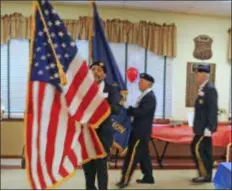  ?? SUBMITTED PHOTO ?? The Color Guard led by Robert Dorsey enters the senior center dining room.