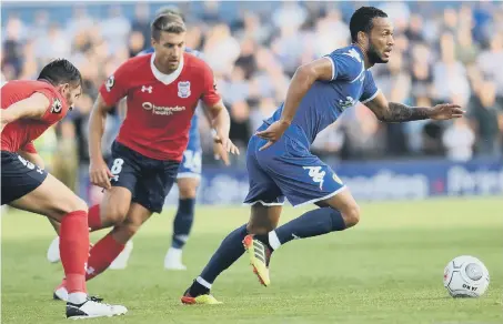  ??  ?? Chelsea midfielder Lewis Baker, on a season-long loan at Leeds, makes a break in last night’s 1-1 friendly draw at York City.