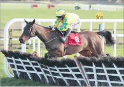  ?? (Photo: carolineno­rris.ie) ?? Must Be Obeyed ridden by Doneraile’s Darragh O’Keeffe, jumping the last to win The Punchestow­n Gift Vouchers Mares Handicap Hurdle.