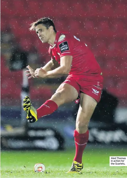  ??  ?? Aled Thomas in action for the Scarlets.