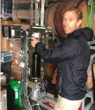  ??  ?? Below: Pieter Walser bought new equipment including a press ‘for a bargain’ during lockdown