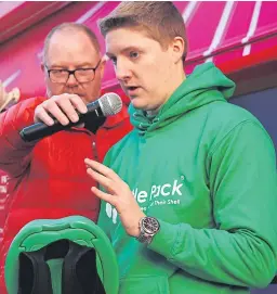  ?? Picture: PA ?? Top: Turtle Packs chief executive Michael Harkins during his successful Virgin Voom tour pitch in Dundee.Above: Sir Richard Branson.