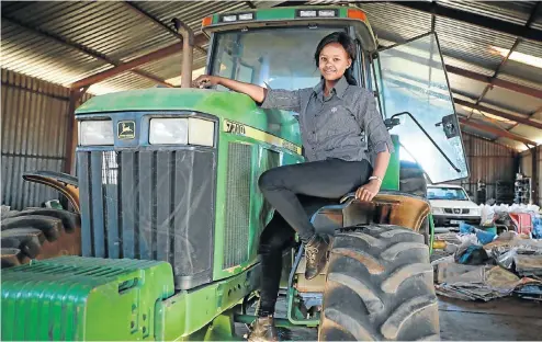  ?? Picture: Sebabatso Mosamo ?? Njabulo Mbokane, 24, who was named SAB and FarmSol young emerging farmer of the year, runs a 200ha farm in Mpumalanga. With no farming experience before starting a school vegetable garden three years ago, she now supplies SAB with non-geneticall­y modified yellow maize and is expanding into livestock.