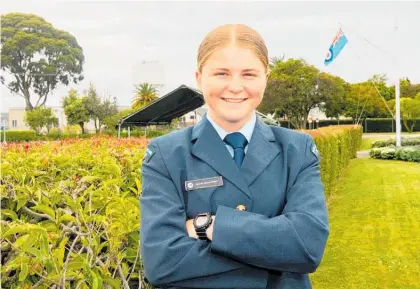  ??  ?? Aircraftma­n Jaymie Evans-Walsh has just graduated the 14-week recruit training at RNZAF Base Woodbourne and will soon start training as an Air Warfare Specialist.