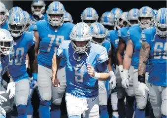  ?? LYNNE SLADKY/THE ASSOCIATED PRESS/FILES ?? Detroit Lions quarterbac­k Matthew Stafford has struggled a bit in the past two weeks with 13 sacks and a 90.3 rating. The Lions will take on the Chicago Bears on Sunday. The Bears have lost nine of the past 10 games against Detroit and have dropped 10 in a row to division opponents.