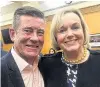  ?? PHOTO: POOL ?? All smiles . . . Michael Woodhouse with Judith Collins after Ms Collins was elected leader of the National Party on Tuesday night.