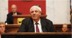  ?? AP PHOTO/CHRIS JACKSON ?? On Jan. 11, West Virginia Gov. Jim Justice delivers his annual State of the State address in the House Chambers at the state Capitol in Charleston, W.Va.