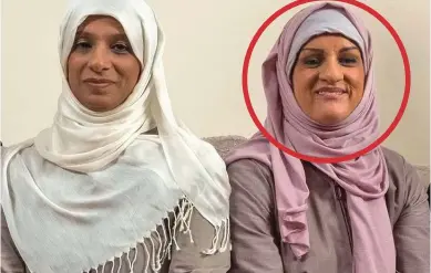 ??  ?? Undercover: Katie Freeman, circled, in brown make-up and false nose, with Saima Alvi