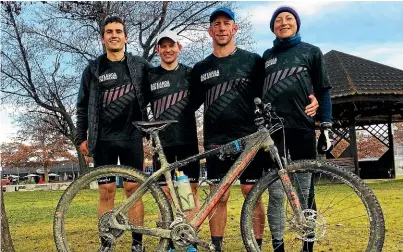  ??  ?? Team Motueka – from left, Quinn Hornblow, Tane Cambridge, Brent Steinmetz and Meggie Bichard – are heading to Ecuador for the first of several overseas races to strengthen their chances of GODZone glory.