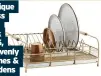  ??  ?? Antique brass dish rack £55, Heavenly Homes & Gardens