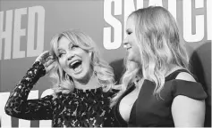  ??  ?? Cast members Goldie Hawn (left) and Amy Schumer pose at the premiere of the movie ‘Snatched’ in Los Angeles, California, US, May 10. — Reuters photo