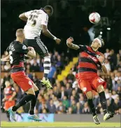  ??  ?? OFF AND RUNNING: Mousa Dembele scores Fulham’s first in the 4-0 win over QPR