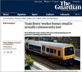  ?? ?? BELOW In 2021, West Midlands Trains hit the headlines for all the wrong reasons