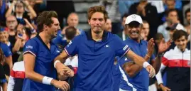  ??  ?? Benneteau-Mahut ont apporté le troisième et dernier point aux Bleus de Noah.