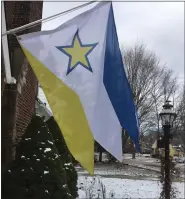  ?? COURTESY OF EVAN BOTZKI ?? Euclid’s city flag is composed of blue, white and gold with a star in the central portion, ending in a swallow tail and tongue shape.