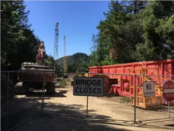  ??  ?? The Pfeiffer Canyon Bridge has been demolished, cutting off an entire community (Laura Chubb)