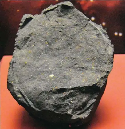  ??  ?? De Murchisonm­eteoriet uit Australië: gesuikerd.