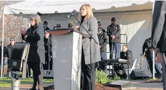  ?? ?? Pictou West MLA Karla MacFarlane, minister of Community Services, spoke at the event.