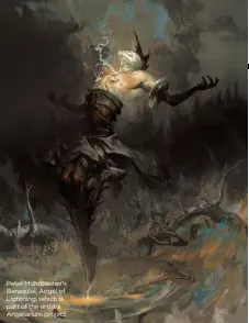  ??  ?? Peter Mohrbacher’s Baraquiel, Angel of Lightning, which is part of the artist’s Angelarium project.