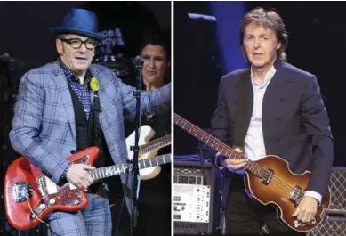  ?? THE ASSOCIATED PRESS ?? A reissue of "Flowers in the Dirt" offers two audio discs that are devoted to Paul McCartney’s songwritin­g collaborat­ion with Elvis Costello, left, in 1987 and ’88.