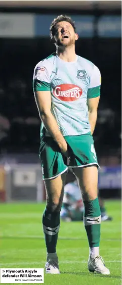  ?? Dave Rowntree/PPAUK ?? > Plymouth Argyle defender Will Aimson