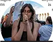  ?? ?? A pro-choice activist reacts after a confrontat­ion with anti-abortion activists in front of the Supreme Court