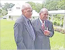  ?? Picture: FILE ?? Korovou and Sakaraia Ve after receiving the 50th anniversar­y medal from the President last October.