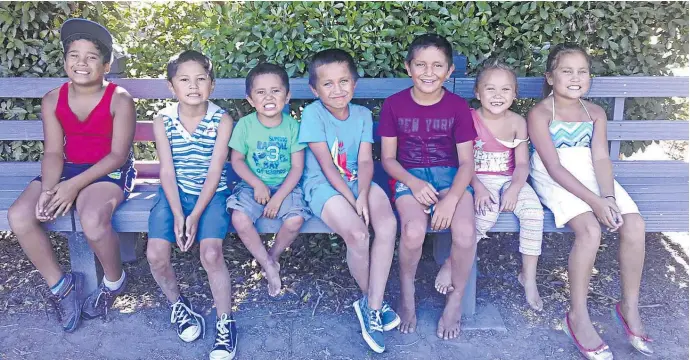  ??  ?? Five of the seven Poutawa children were killed in the crash northwest of Taupo¯ on Sunday.