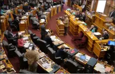  ?? RJ SANGOSTI — THE DENVER POST) ?? Members of the Colorado Senate consider legislatio­n that would set for-cause eviction protection­s for renters across the state in the Senate chamber at the Colorado State Capitol in Denver on Monday.