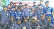  ?? NCC ?? Lucknow’s National Cricket Club players pose after winning series in Nepal.