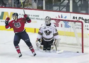  ?? BRITTON LEDINGHAM ?? “We know that in the future, we’re going to be even more competitiv­e,” says Lethbridge Hurricanes centre Jadon Joseph, left.