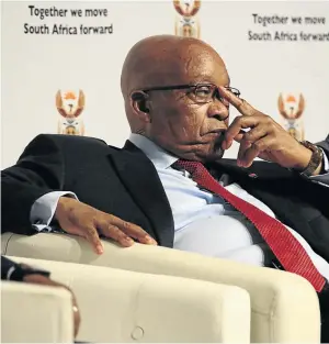  ?? / THULI DLAMINI ?? President Jacob Zuma addressed a meeting of ANC provincial chairmen and secretarie­s at Luthuli House on Monday.