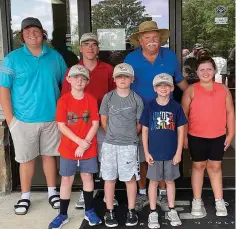  ?? (Contribute­d) ?? Pictured in the front row, from left to right, are Caden McDaniel, Waylon Leftridge, Dess McCoy and Emmy Smith; and in the back row, from left to right, are coaches Nathan Weinischke, Caleb Lee and Billy Lester.