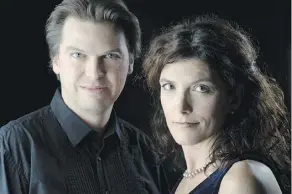  ??  ?? Elizabeth and Marcel Bergmann, the married couple that forms one of Canada’s most successful piano duos, will be playing at Muttart Hall on Sunday.