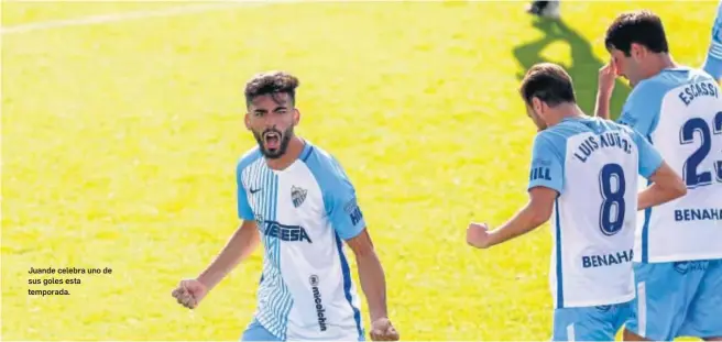  ?? MARILÚ BÁEZ ?? Juande celebra uno de sus goles esta temporada.