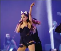  ??  ?? In this Aug. 26, 2015, photo, Ariana Grande performs during the honeymoon tour concert in Jakarta, Indonesia.