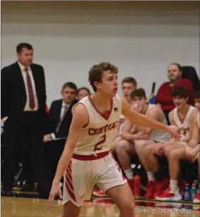  ?? Photo by Dane Fuelling ?? Micah McClure and the Adams Central Flying Jets were held without a point in the third quarter in Saturday’s sectional championsh­ip game at South Adams. Blackhawk Christian went on to win the game and the title 39-32.