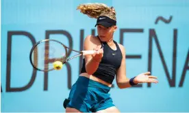  ?? ?? Mirra Andreeva was impressive again in her second-round victory against Beatriz Haddad Maia. Photograph: Robert Prange/Getty Images