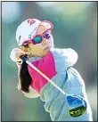  ??  ?? Ai Miyazato of Japan plays her tee shot at the par 4, third hole during the first round of the 2016 ANA Inspiratio­n at Mission Hills Country Club on March 31, in Rancho Mirage,
California. (AFP) 2014 winner, was at 69 in a large group that included...