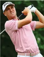  ?? GETTY IMAGES ?? Disappoint­ment: USPGA winner Justin Thomas’ challenge faded